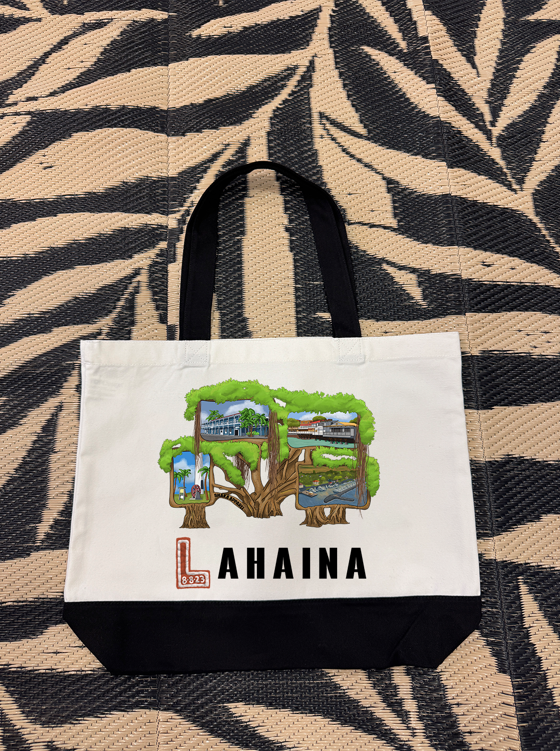 LAHAINA TOWN CANVAS TOTE