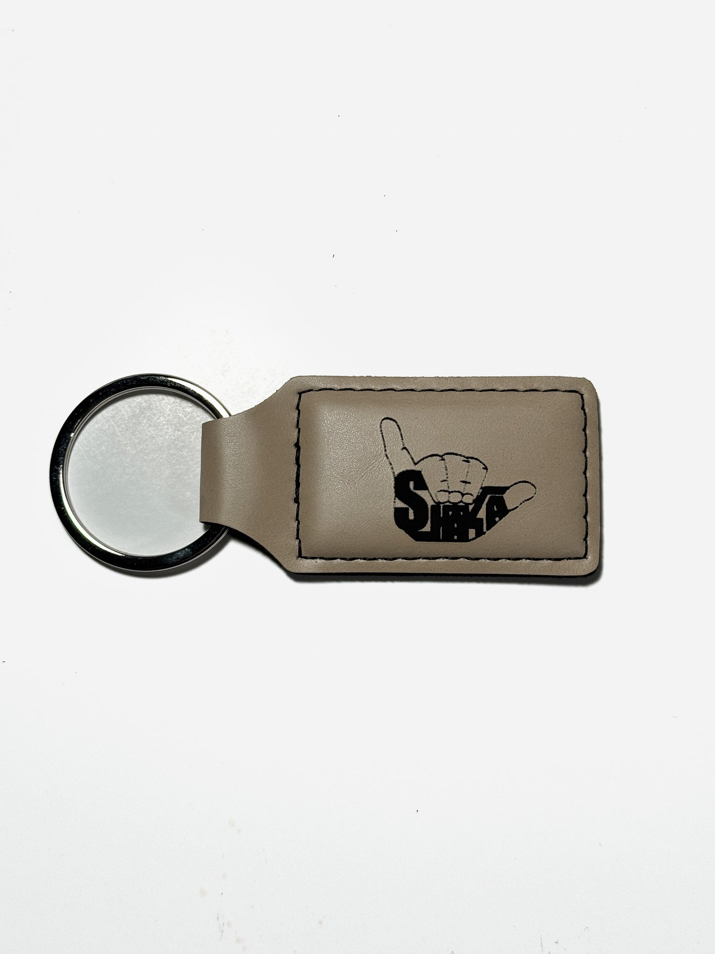 TRIBAL DESIGN LEATHER KEYCHAIN