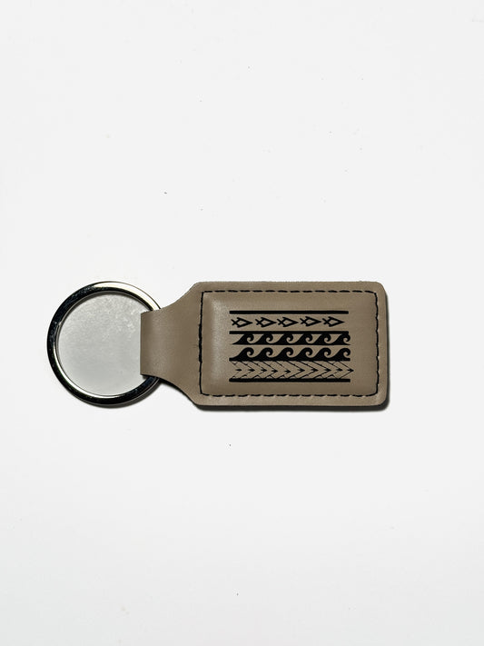 TRIBAL DESIGN LEATHER KEYCHAIN
