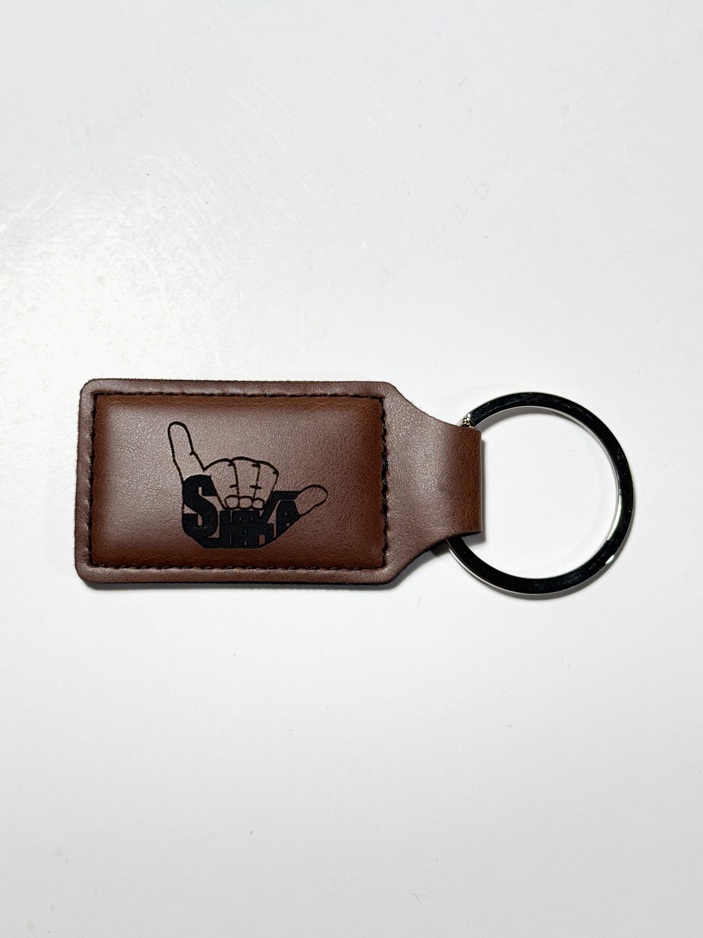 TRIBAL DESIGN LEATHER KEYCHAIN
