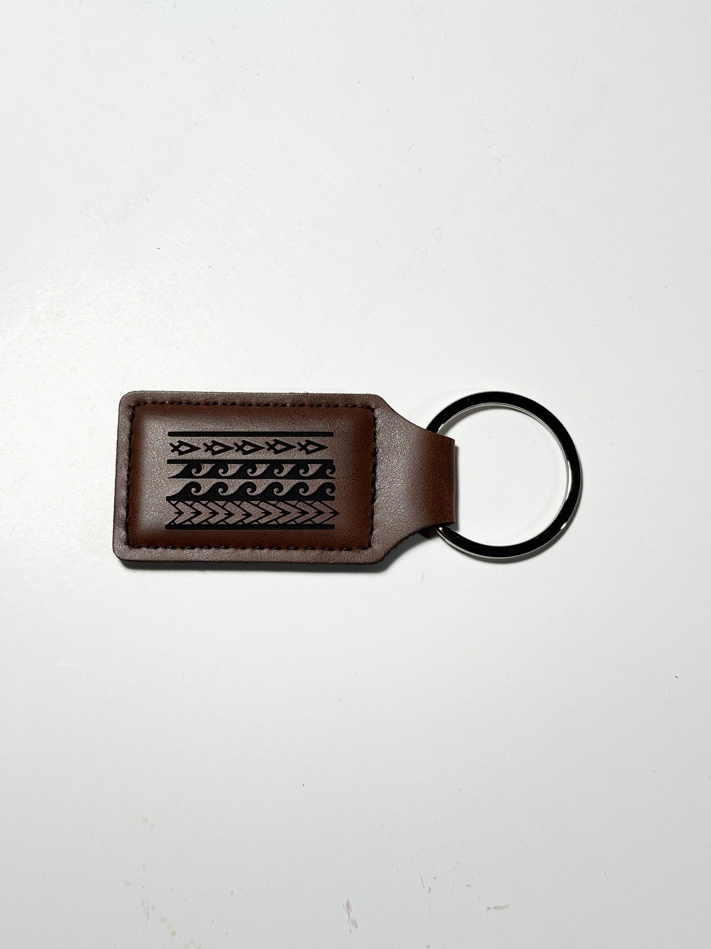 TRIBAL DESIGN LEATHER KEYCHAIN