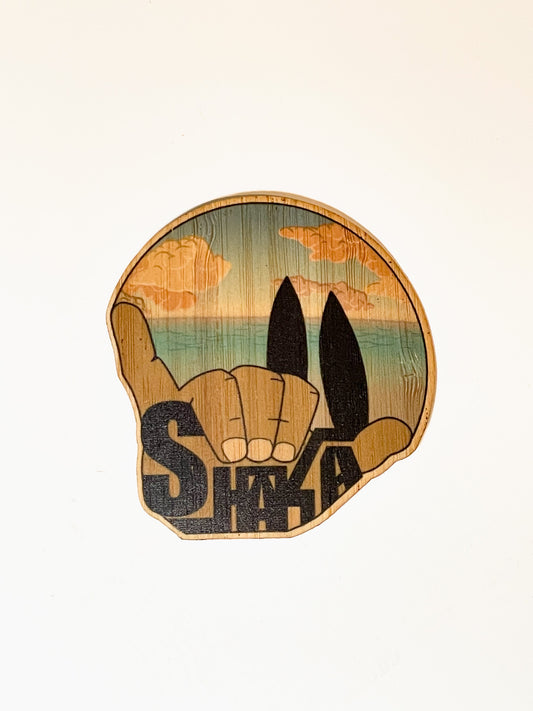 SURF BOARD BAMBOO STICKER