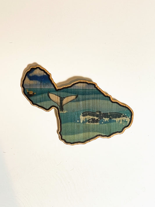 MAUI WHALES BAMBOO STICKER